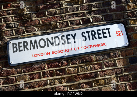 Bermondsey Straßenschild. London. UK 2009. Stockfoto