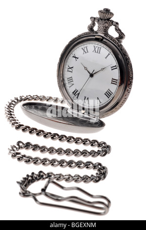 "Pocket Watch" und Kette, antike Uhren, Uhr, Zeit Stockfoto