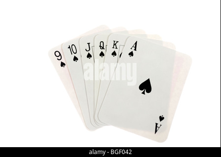 Sechs Spielkarten Stockfoto