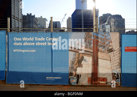 Die Baustelle der Twin Towers des World Trade Centers 9/11 Terroranschlag in Manhattan New York USA Stockfoto