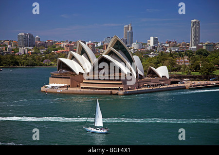 Ansicht des Opernhauses von Harbour Bridge, Sydney, Australien Stockfoto