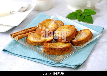 Torrijas. French Toast. Rezept zur Verfügung. Stockfoto