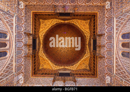 Salón de Embajadores, Halle der Botschafter, Alcazar, Sevilla, Andalusien, Spanien Stockfoto