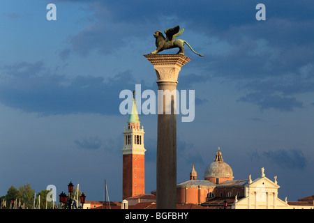 Spalte mit Löwe von San Marco, Venedig, Veneto, Italien Stockfoto