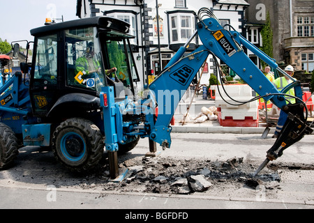 Asphalt Asphalt in Windermere am Ende der Stadt Erweiterungsprojekt Oberflächenersatz Stockfoto