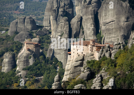 Kloster Agios Nikolaos aus Panorama-Rock-Meteora-Griechenland Stockfoto