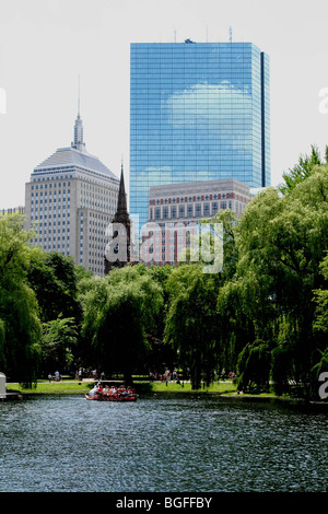 Boston Public Garden, Schwan Boote, Massachusetts Stockfoto