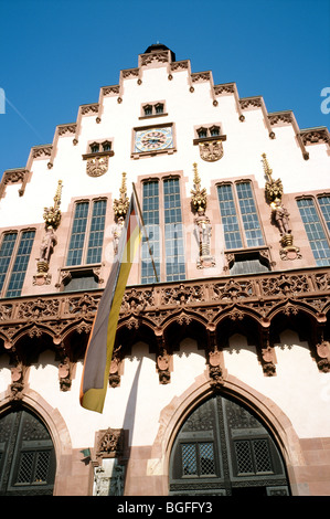 20. August 2009 - mittelalterlichen Deutschland - Römer (Rathaus) am Römerberg in der deutschen Stadt Frankfurt. Stockfoto