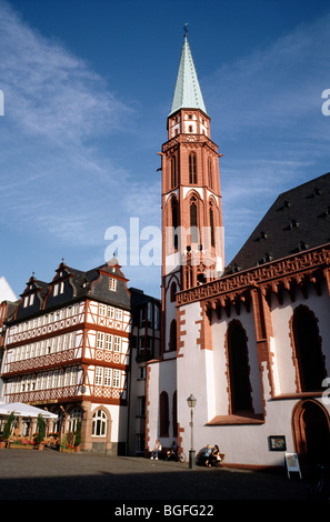 5. August 2009 - mittelalterlichen Deutschland - Nikolaikirche (St. Nikolai-Kirche) am Römerberg (Samstagsberg) in der deutschen Stadt Frankfurt. Stockfoto