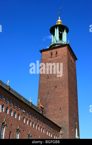 Rathaus (1911-1923) von Ragnar Östberg, Stockholm, Schweden Stockfoto