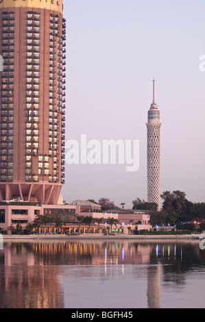 Kairo-Turm und dem Nil in Kairo, Ägypten, Afrika Stockfoto