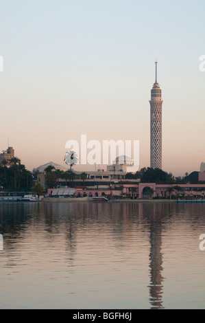 Kairo-Turm und dem Nil in Kairo, Ägypten, Afrika Stockfoto