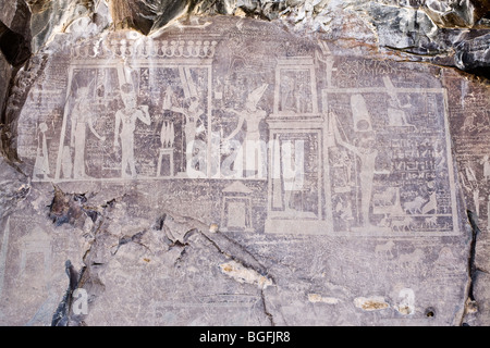 Inschrift am Wadi Hammamat, Östliche Wüste, Red Sea Hills, Ägypten, Nordafrika Stockfoto