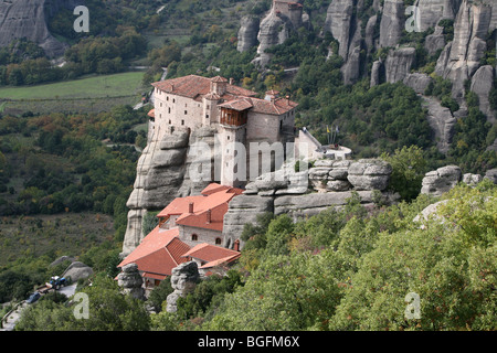 Kloster Agios Nikolaos aus Panorama-Rock-Meteora-Griechenland Stockfoto