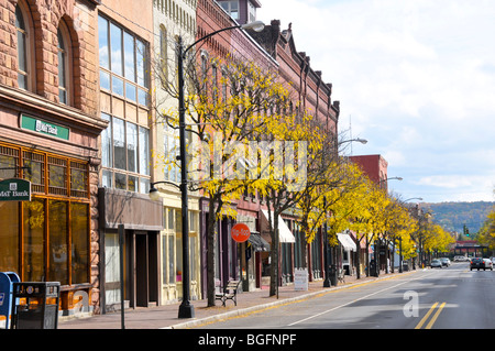 Markt Straße Innenstadt einkaufen Corning New York Region der Finger Lakes Stockfoto