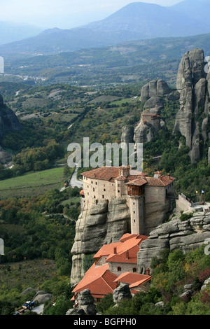 Kloster Agios Nikolaos aus Panorama-Rock-Meteora-Griechenland Stockfoto