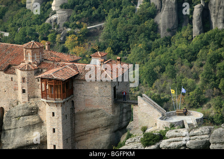 Kloster Agios Nikolaos aus Panorama-Rock-Meteora-Griechenland Stockfoto