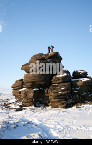Ein Wintertag am Derwent Rand in Derbyshire. Stockfoto