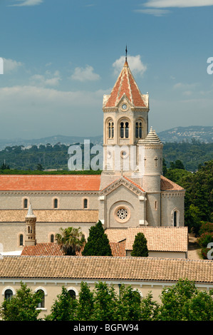 Lérins Abtei Kirche Glockenturm & Zisterzienserkloster, Île Saint-Honorat, Lérins Inseln, Var, Côte d ' Azur oder Côte d ' Azur, Frankreich Stockfoto