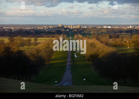 Langen Spaziergang im great Windsor Park führt nach Windsor castle Stockfoto