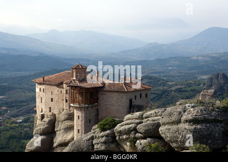 Kloster Agios Nikolaos aus Panorama-Rock-Meteora-Griechenland Stockfoto