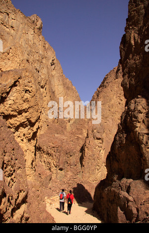 Israel, Arava-Region, der Weg zum "Hidden Valley" in Eilat Bergen Stockfoto