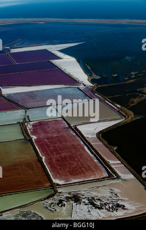 Luftaufnahme der Salinen, Walvis Bay, Namibia Stockfoto
