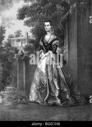 Print c1868 Porträt zeigt Martha Washington (1731-1802), Frau von George Washington, zu Hause in Mount Vernon. Stockfoto