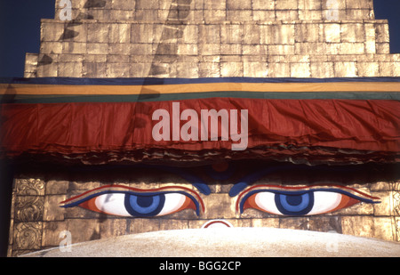 Swayambhunath buddhistische Stupa, Katmandu-Tal, Bezirk von Kathmandu, Nepal Stockfoto