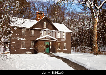 Winter im Louisa May Alcott Haus in Concord, Massachusetts, USA Stockfoto