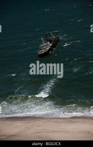 Schiffswrack an der Skeleton Coast, Namibia Stockfoto