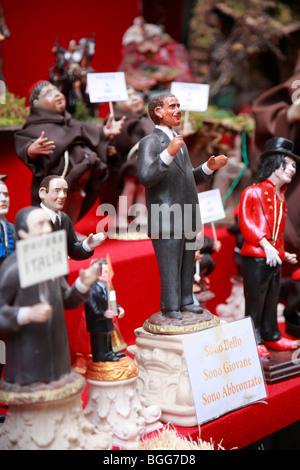 Presepe Krippe Figur des Präsidenten Obama auf Verkauf in Neapel Stockfoto