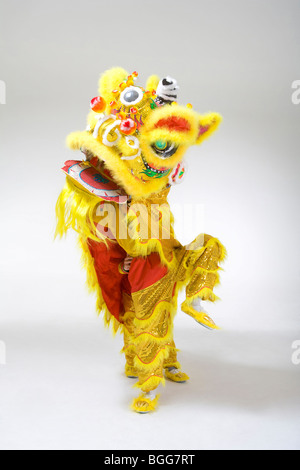 Chinesische traditionelle Löwen tanzen Stockfoto