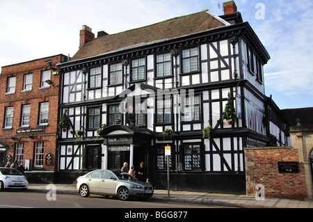 Tudor-Rose Hotel, High Street, Tewkesbury, Gloucestershire, England, Vereinigtes Königreich Stockfoto