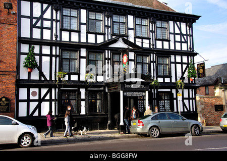 Tudor-Rose Hotel, High Street, Tewkesbury, Gloucestershire, England, Vereinigtes Königreich Stockfoto