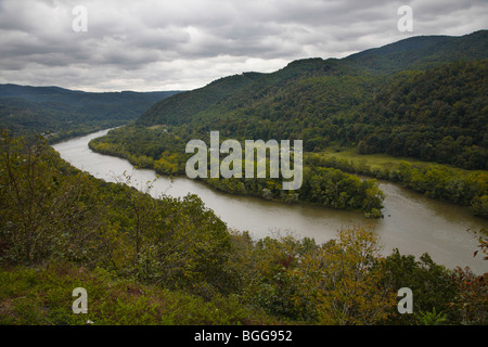 New River Valley West Virginia atemberaubende Landschaft von oben Fotografien Niemand horizontal in den USA Hi-res Stockfoto