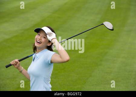 Porträt einer Golfspielerin Stockfoto