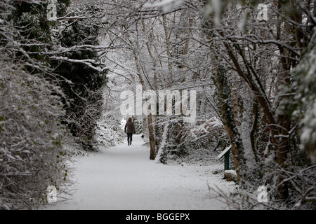 London, England, 6. Januar 2010: starker Schneefall. Stockfoto