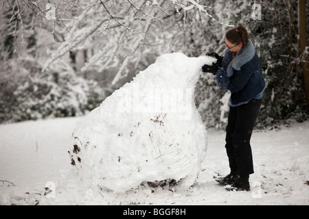 London, England, 6. Januar 2010: starker Schneefall. Stockfoto