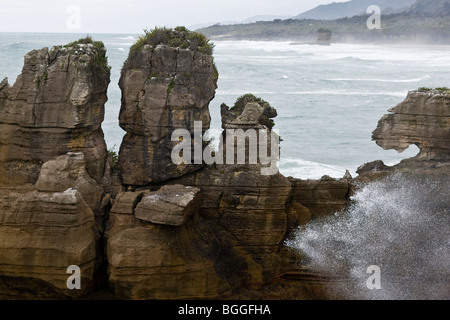 Pancake rocks Neuseeland Stockfoto