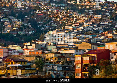 Chiles zweitgrößte Stadthäuser es ist National Congress und geschützt als UNESCO-Weltkulturerbe - Valparaiso, Chile Stockfoto