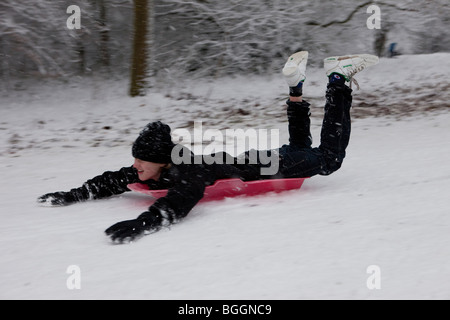 London, England, 6. Januar 2010: starker Schneefall. Stockfoto