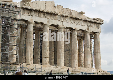 Die Parthenon-447-432BC im Reparatur-Umbau. Der Tempel der Athene auf der Akropolis Stockfoto