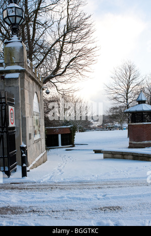 Norwich Schloss - um Norwich Norfolk in Großbritannien Schneefall von Anfang Januar, 2010 Stockfoto