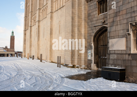 Norwich Schloss - um Norwich Norfolk in Großbritannien Schneefall von Anfang Januar, 2010 Stockfoto