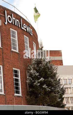 John Lewis Department Store - in Norwich in der UK-Schneefall von Anfang Januar 2010. Stockfoto