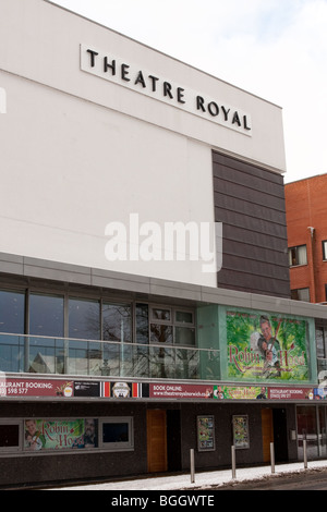 Das Theatre Royal - in Norwich in der UK-Schneefall von Anfang Januar 2010. Stockfoto