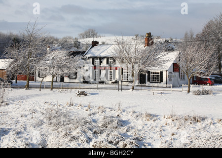 Winter Blick auf den Biddick Inn at Fatfield, North East England, Großbritannien Stockfoto