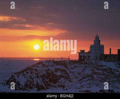 Nosappu Cape Leuchtturm in der Dämmerung Hokkaido, Japan Stockfoto