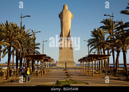 Monumento ein Colón de la Punta del Sebo, Huelva, Andalusien, España Columbus-Denkmal in Punta del Sebo, Huelva, Andalusien, Spanien Stockfoto